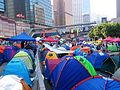 Tents on Harcourt Road outside Central Government Offices, during Hong Kong protests, October 18.