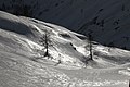 Vereister Schnee auf dem Simplonpass