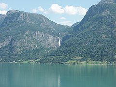 Lustrafjorden with Feigum waterfall