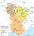 Fl-Isfar Upper Burgundy, est. 888 (Transjurania u kontea ta' Burgundy), Fil-Light Orange Lower Burgundy, est. 879 (Cisjurania u Provence), Fil Maroon Claro id-Dukat Franki tal-Punent tal-Burgundy ta 'Rikardu l-Ġustizzjar.