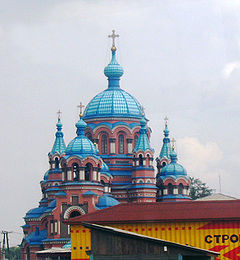 Die Kazanski-kerk in Irkoetsk.