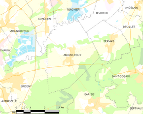 Poziția localității Amigny-Rouy