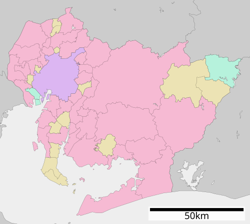 愛知縣行政區劃在愛知縣的位置