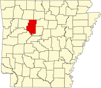 Округ Поуп на мапі штату Арканзас highlighting