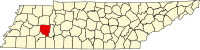 ヘンダーソン郡の位置を示したテネシー州の地図
