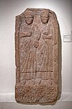 Gallo-Roman tombstone showing a couple holding hands. Found in Horbourg