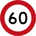 (R1-1) 60 km/h speed limit