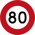 (R1-1) 80 km/h speed limit (Used until 2016)