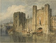 约瑟夫·玛罗德·威廉·特纳 - 纽波特城堡水彩画, 1796年