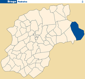 Localização no município de Braga