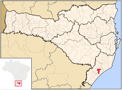 Localização de Criciúma em Santa Catarina