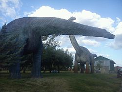 Recreación de dinosaurios en el Valle de los Gigantes