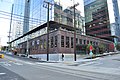 The façade of the old Boren Investment Company Warehouse incorporated into the Troy Block