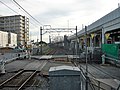新京成線2號月台地面月台端起往松戶方向（2018年7月8日）