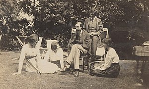 Aldous Huxley y otros componentes del grupo de Bloomsbury.