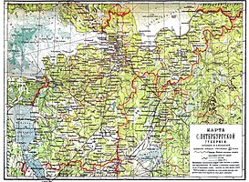 Mapa de la Gobernatura de San Petersburgo (años 1900)