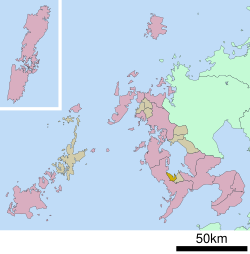 Location of Togitsu in Nagasaki Prefecture