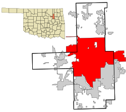 Localização no condado de Tulsa