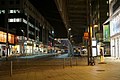 Tram stop at Main Tram and Bus Station at night