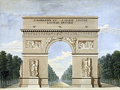 2 de abril de 1810: El Arco de Triunfo de madera construido con motivo de la entrada en París de Napoleón y María Luisa
