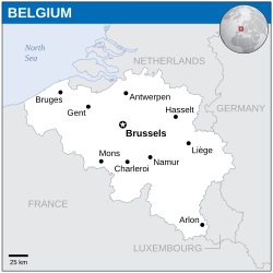 Location of Belgium