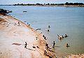 Plage de la rivière Chari à N'Djaména.