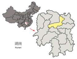 Yiyangin sijainti Kiinan Hunanin maakunnassa