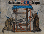 Vrouwen die een grote vogel gevangen hebben (f112v)