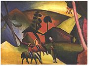 August Macke: Indianer auf Pferden, 1911