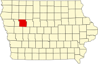 Locatie van Sac County in Iowa