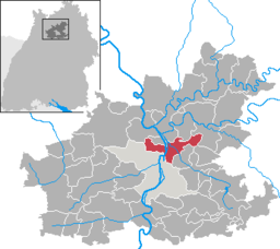 Läget för Neckarsulm i Landkreis Heilbronn