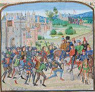 Después de la batalla de Roosebeke, Carlos VI regresa a París a la cabeza de su ejército. Los habitantes de la ciudad negocian la rendición.