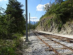 Aiguillage précédant le heurtoir et permettant la manœuvre des locomotives.