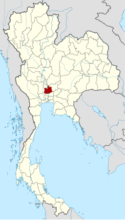 Ayutthayas läge i Thailand.