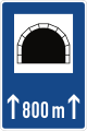 Zeichen 327-50 Tunnel, mit Längenangabe in m