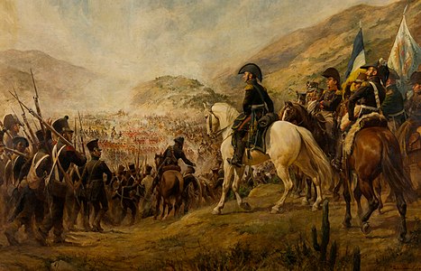 La batalla de Chacabuco, 12 de febrer de 1817, segons l'oli de Pedro Subercaseaux