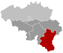 Núcleo materno belga coa anexión do leste do antiguo Luxemburgo (en vermello)