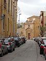 Abside della Chiesa della Santissima Trinità alla Zisa e facciata Chiesa di Santo Stefano alla Zisa, viste da via dei Normanni