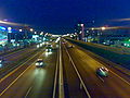 Diaľnica D1 v Bratislave-Petržalke v noci