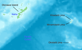 L'archipel Daitō à l'est d'Okinawa Hontō