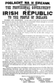 Text der von Patrick Pearse vor dem General Post Office verlesenen Oster-Proklamation von 1916