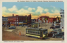 Ft. Collins CO - Business District, Showing Intersection of Mountain, College Avenues and Linden... (NBY 430572).jpg