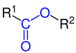 Carbonsäureester; R1 und R2 sind Organylreste