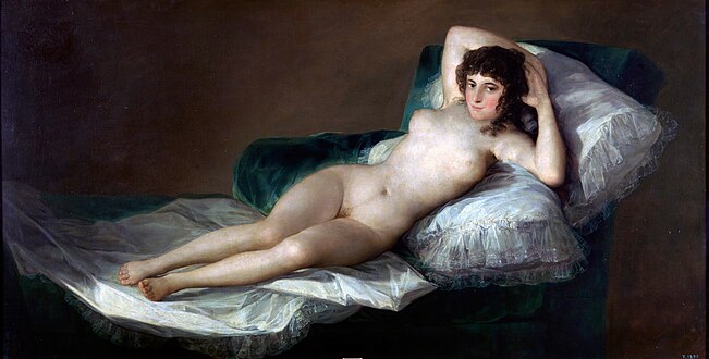 La maja desnuda Eoullivadur war lien, 98 x 191 cm Mirdi ar Prado, Madrid