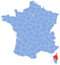 Haute-Corses placering i Frankrig