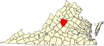 State map highlighting Albemarle County