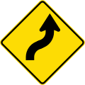 (W12-2.1/PW-20) Reverse curve less than 60 degrees, to right