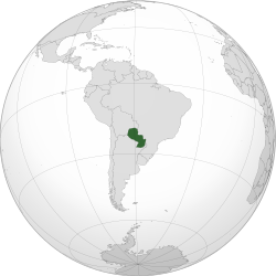 Makhalilo gha  Paraguay  (dark green) in South America  (grey)