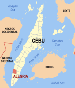 Mapa ning Cebu ampong Alegria ilage