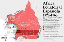 Evolución de las posesiones y reclamaciones españolas en el Golfo de Guinea (1778-1968).